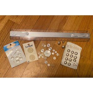 Vintage White Buttons Mother of Pearl, Acrylic, and Faux Pearl